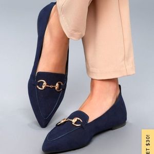 Lulus Charlotte Navy Suede Loafers